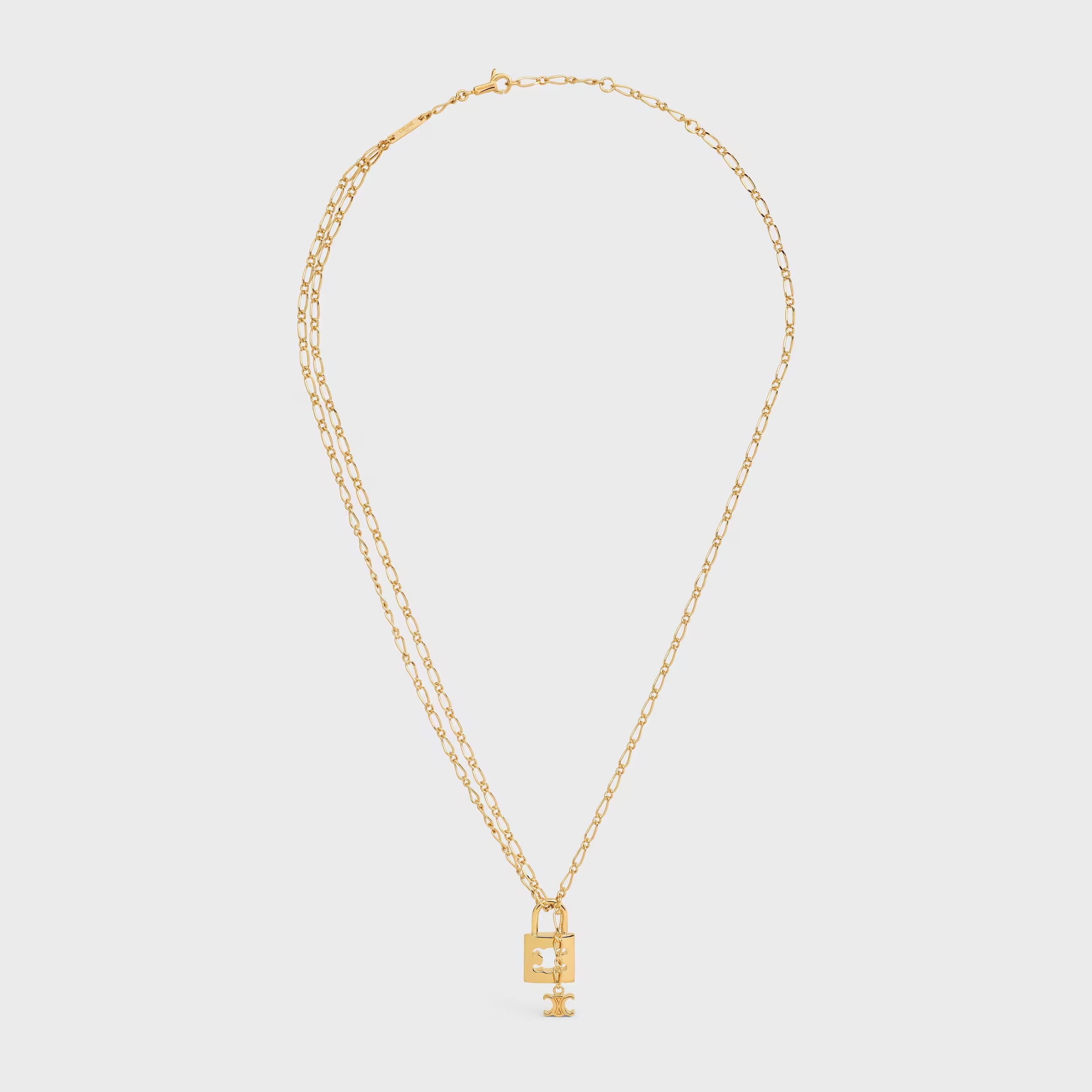 CELINE Triomphe Lock Necklace Brass(2 Colors)