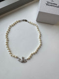 VIVIENNE WESTWOOD Bas Relief Pearl Choker(Mini/Silver)