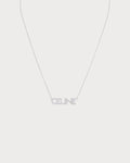 CELINE Monochroms Strass Necklace Brass(Silver)
