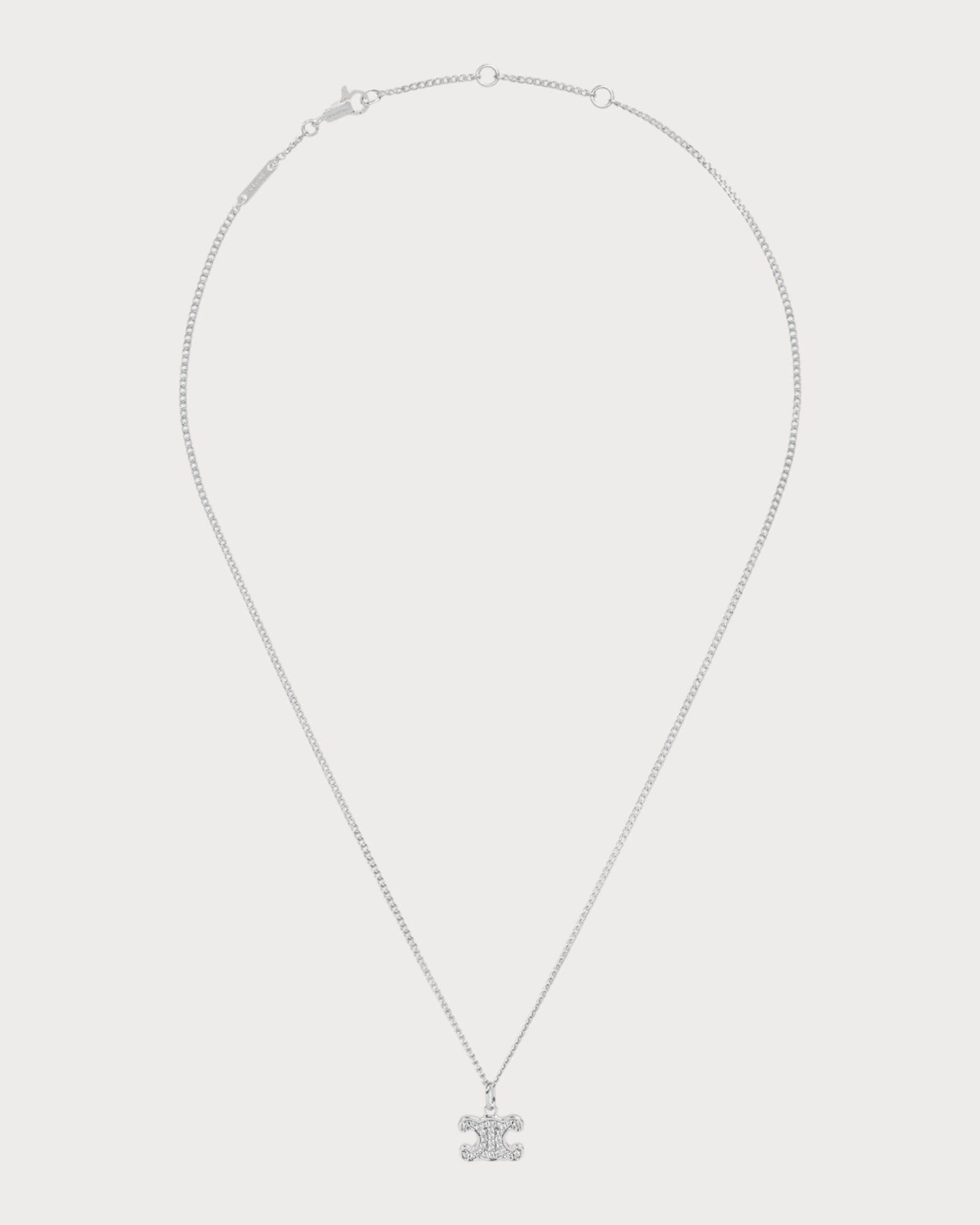 CELINE Triomphe Rhinestone Necklace Brass(2 Colors)