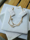 CHRISTIAN DIOR Petit CD Double Necklace Gold-Finish Metal(Gold)