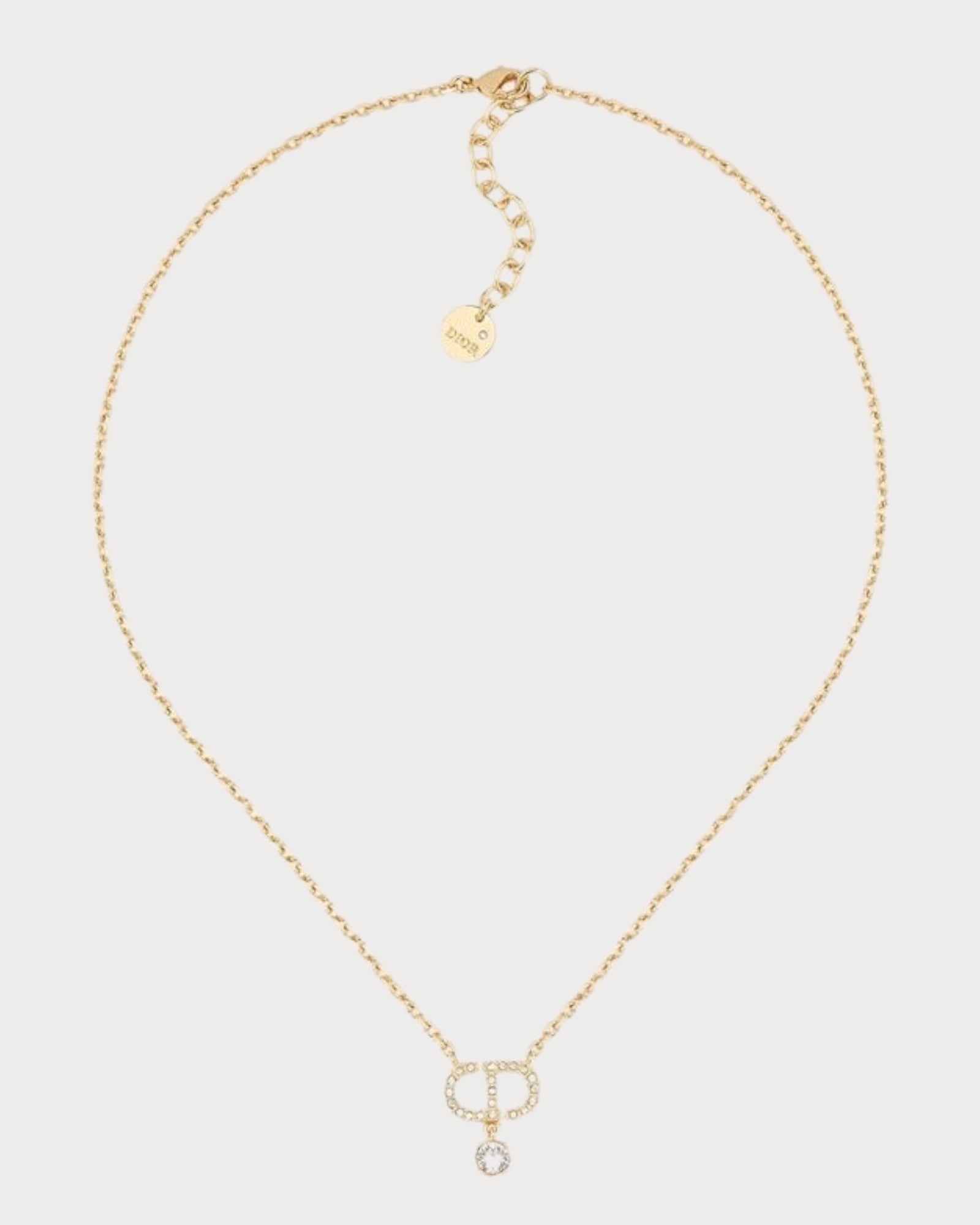 CHRISTIAN DIOR Petit CD Necklace Gold-Finish Metal(2 Colors)