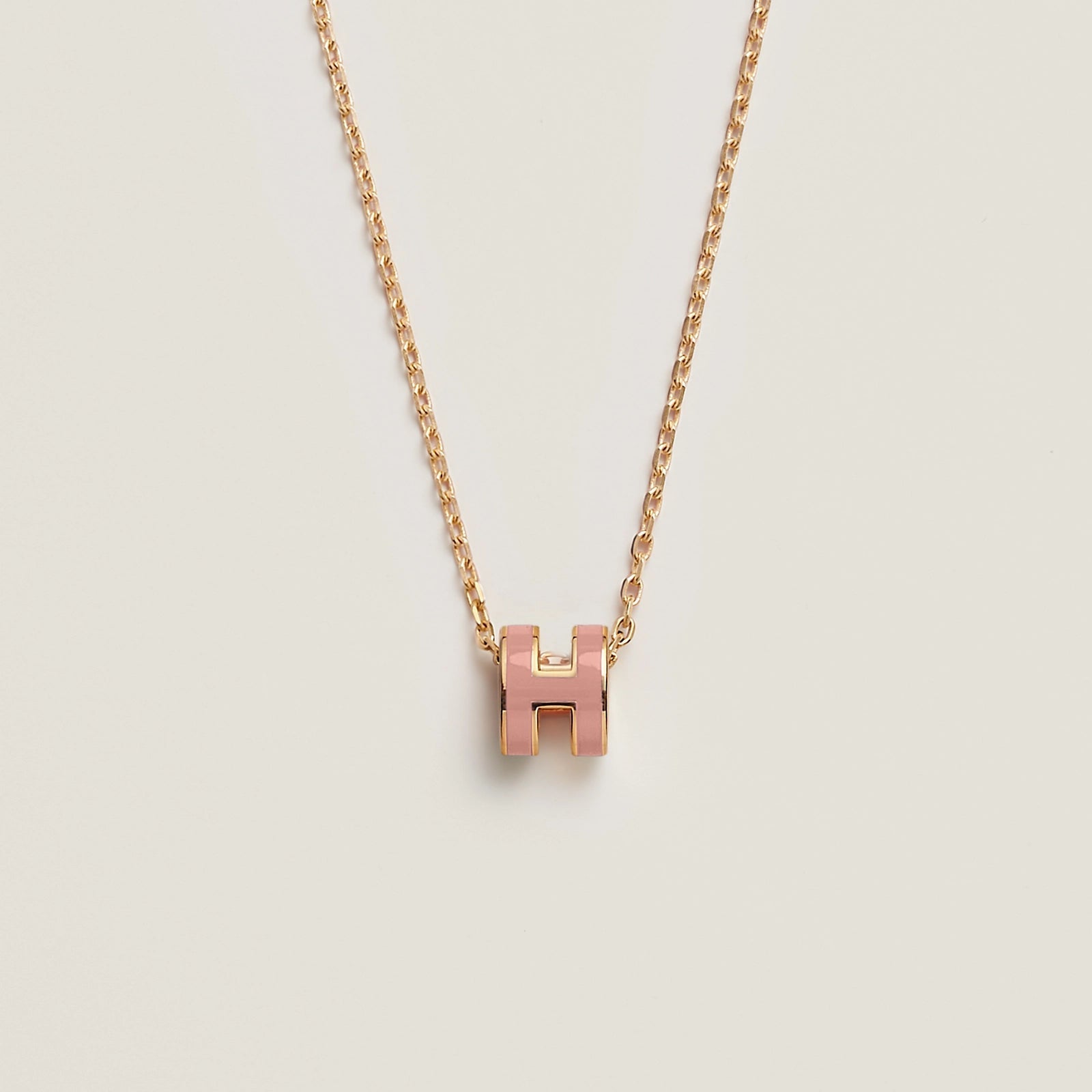 HERMES Gold Pop H Necklace Metal(Mini/Many)