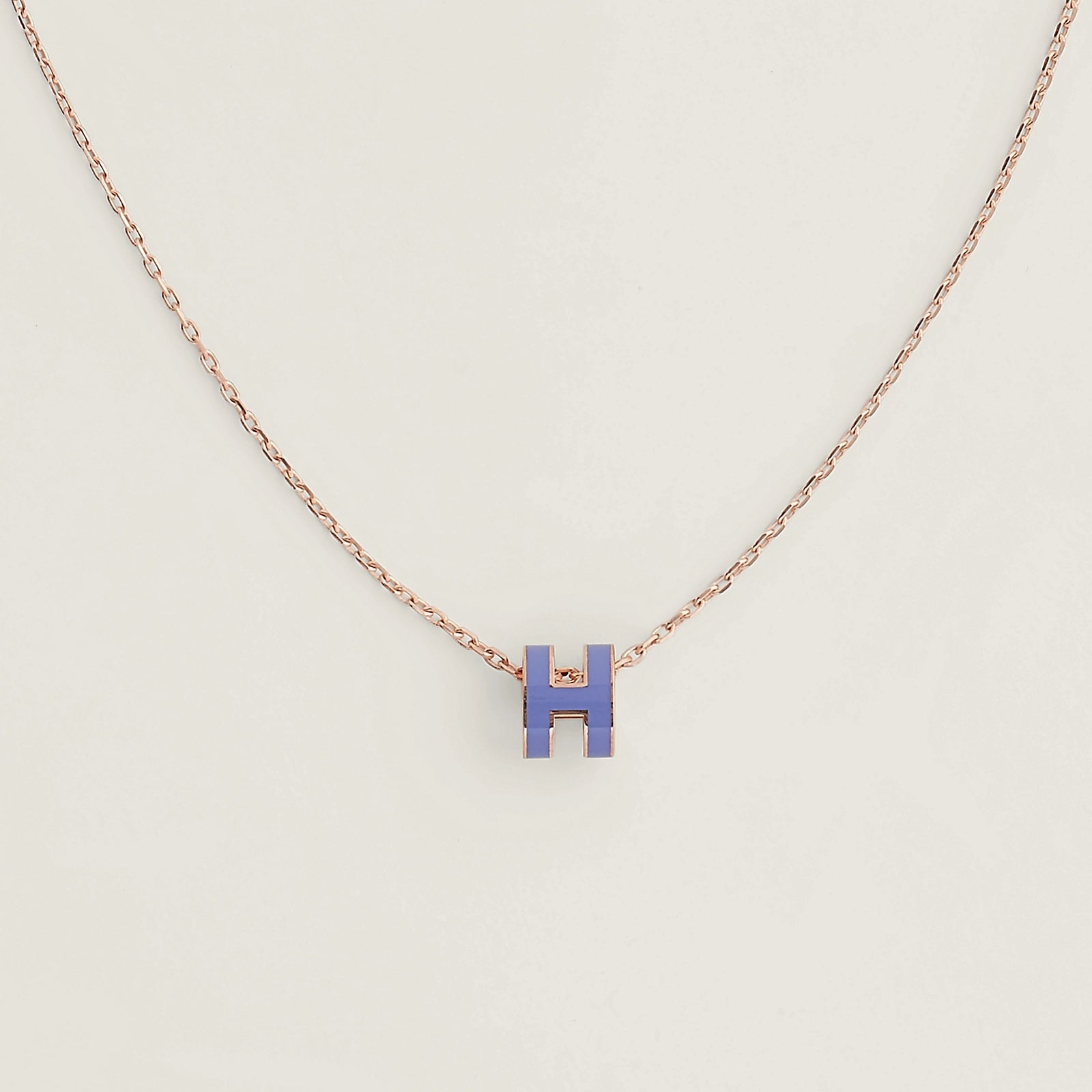 HERMES Rose Gold Pop H Necklace Metal(Many)