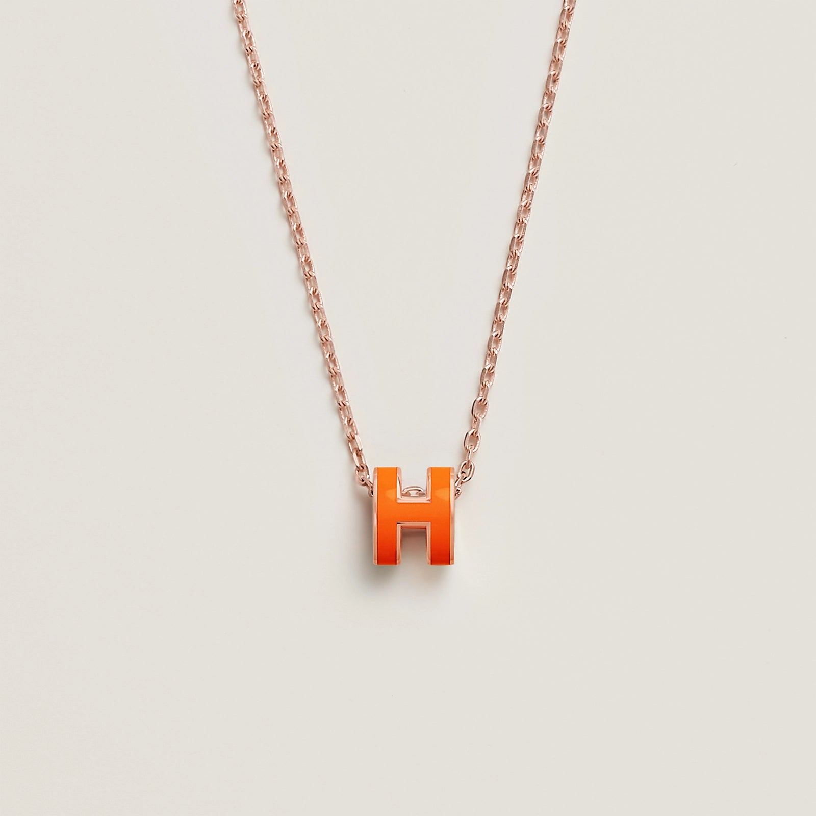 HERMES Rose Gold Pop H Necklace Metal(Many)