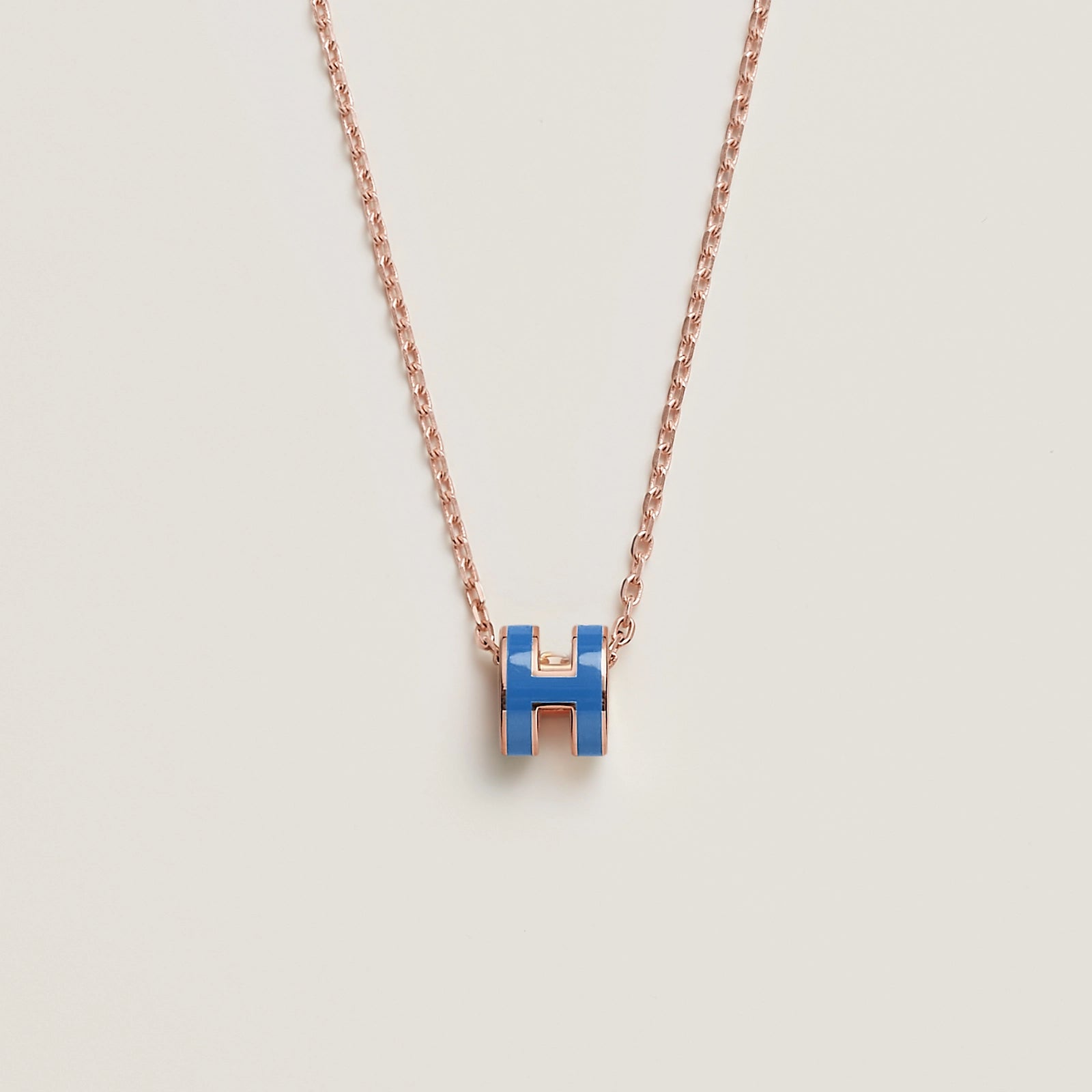 HERMES Rose Gold Pop H Necklace Metal(Many)