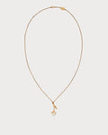 LORO PIANA Linen Flower Bud Necklace(Gold/White)