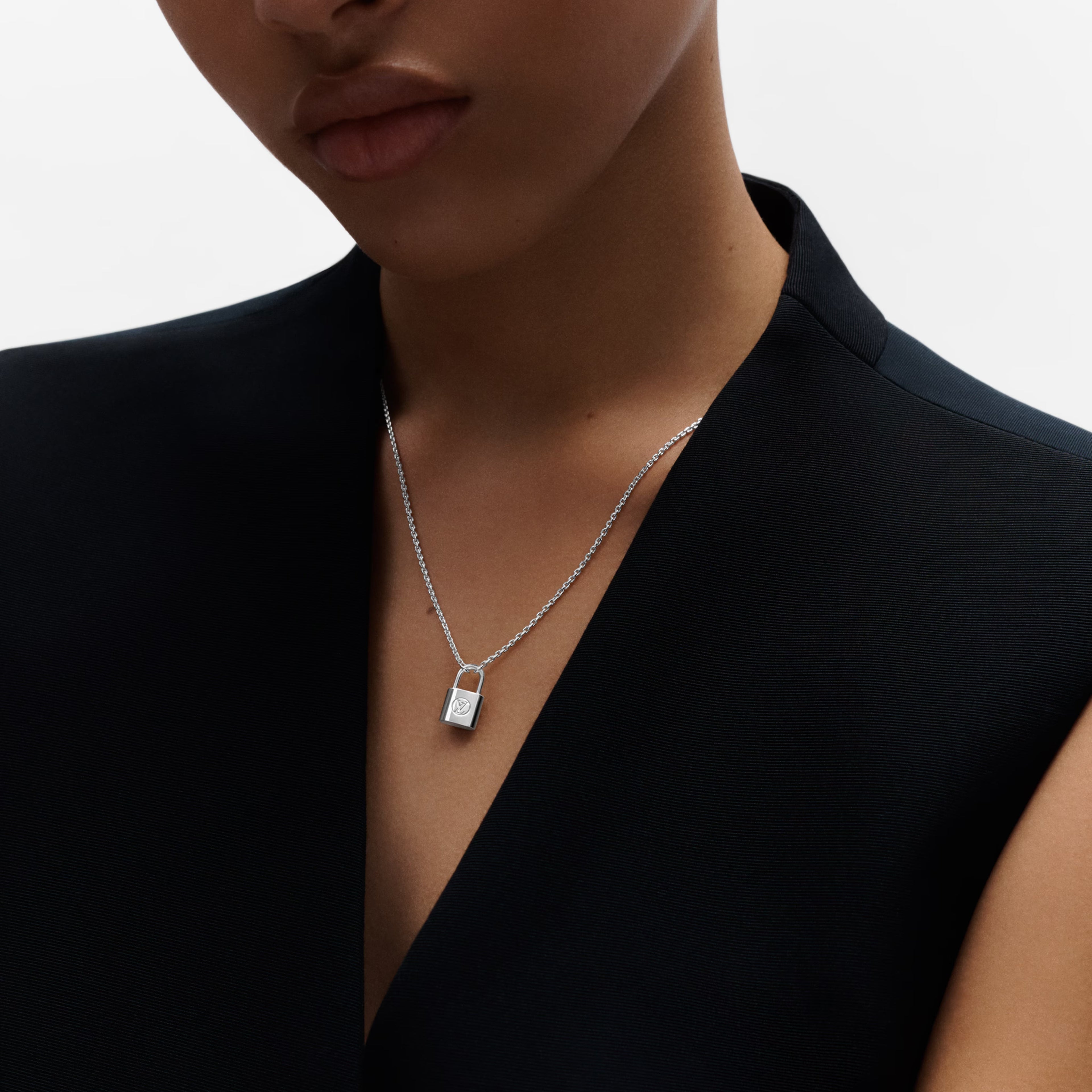 LOUIS VUITTON Q93559 Silver Lockit Pendant, Sterling(Silver)