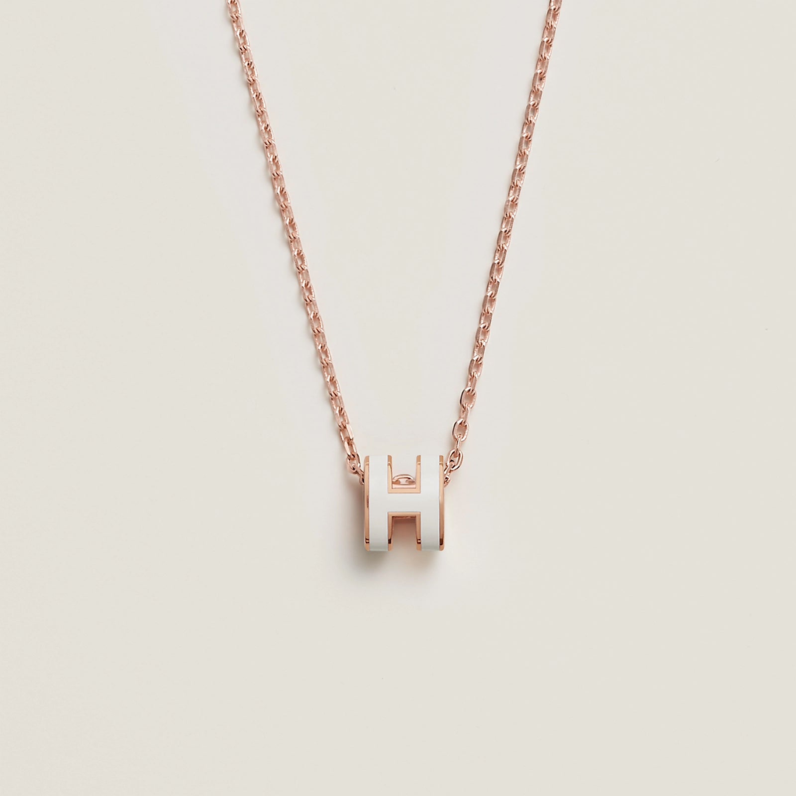 HERMES Rose Gold Pop H Necklace Metal(Many)