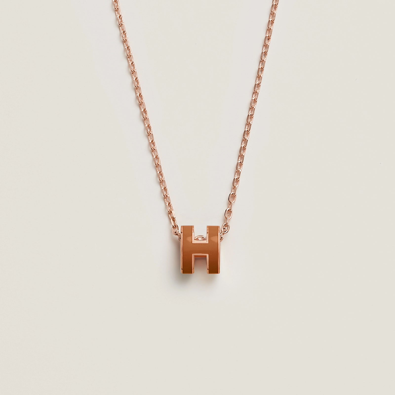 HERMES Rose Gold Pop H Necklace Metal(Many)