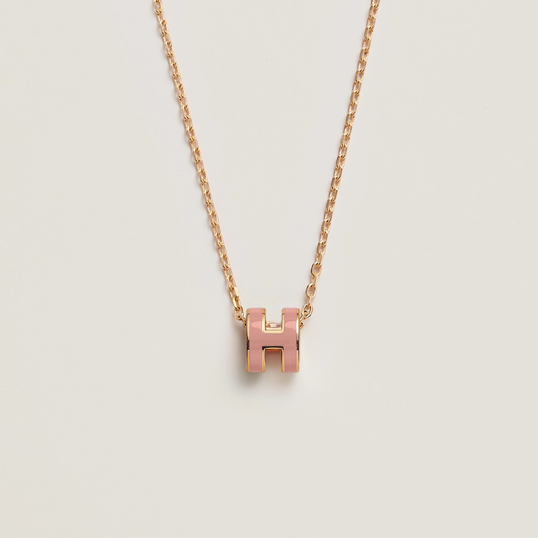 HERMES Rose Gold Pop H Necklace Metal(Many)