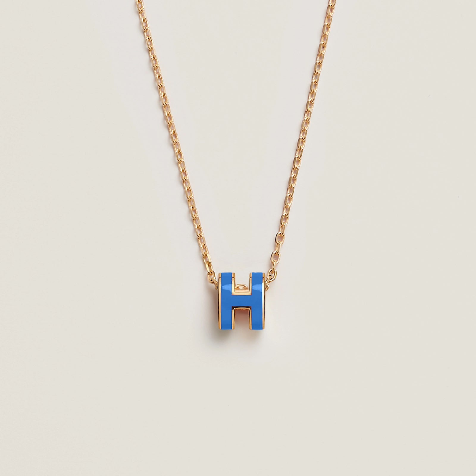 HERMES Gold Pop H Necklace Metal(Mini/Many)