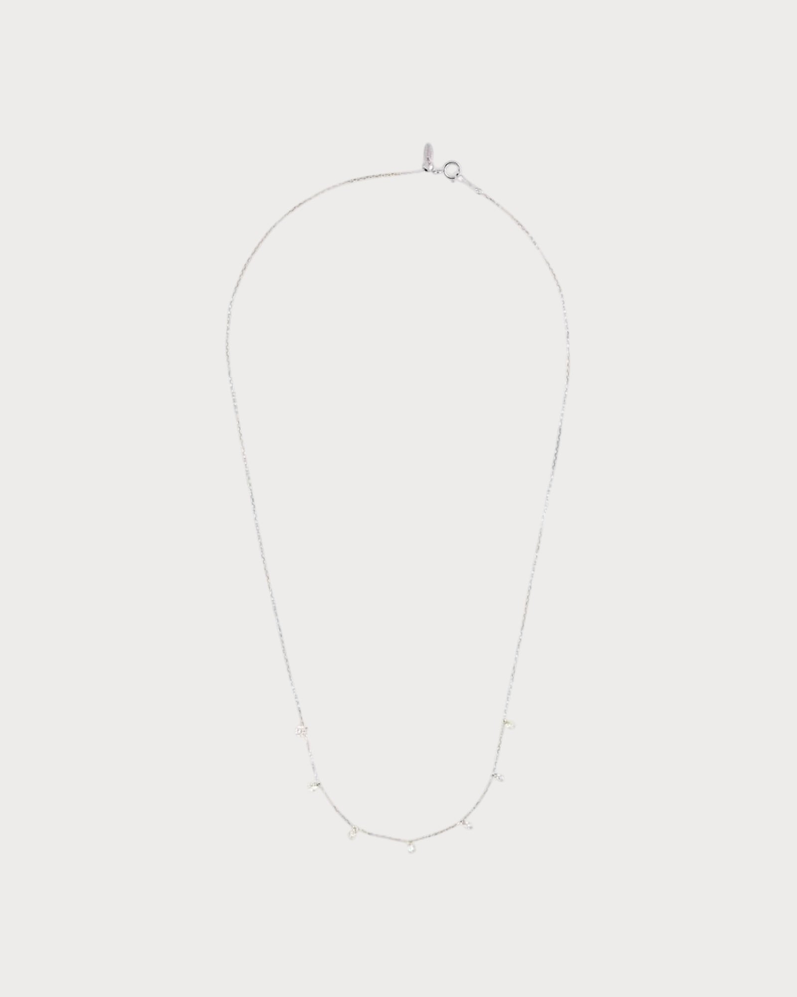 PERSEE White Gold and Diamond 7-Stone Danae Necklace(White Gold)