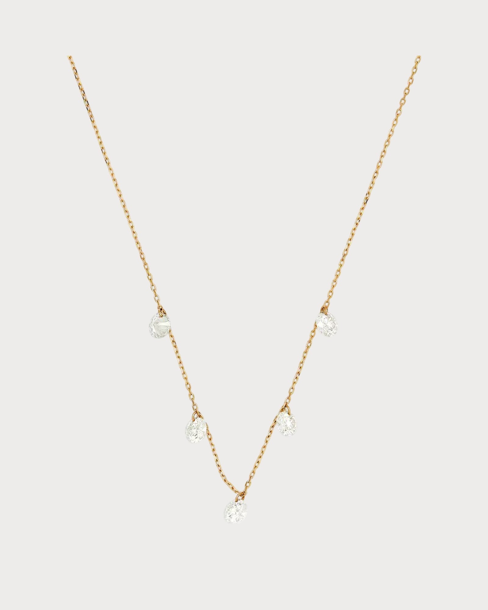 PERSEE Yellow Gold and Diamond 5-Stone Danae Necklace(Yellow Gold)