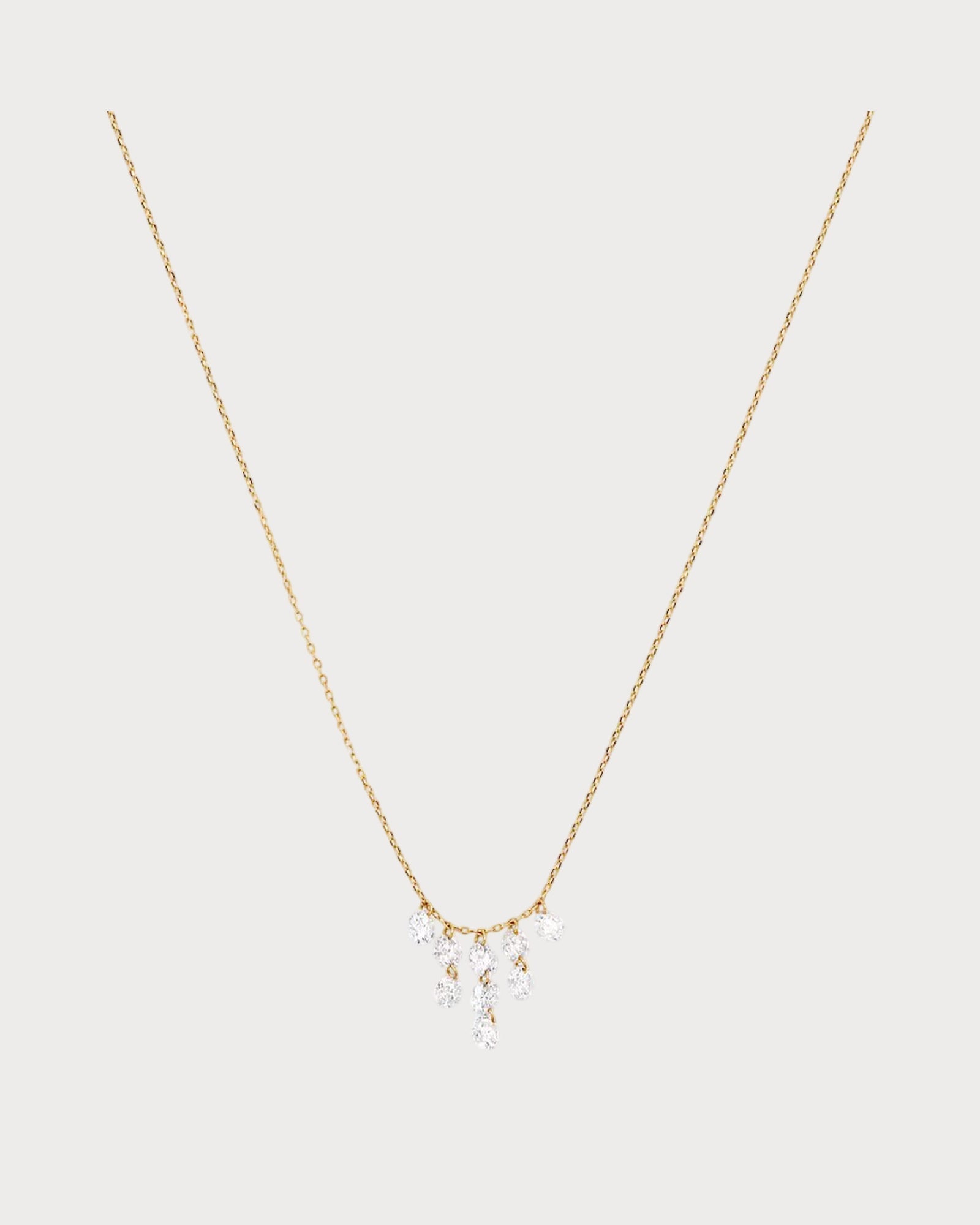 PERSEE Yellow Gold and Diamond Celeste Triangle Necklace(Yellow Gold)