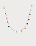 PERSEE Yellow Gold and Multicoloured Stone Chakras Necklace(Yellow Gold)