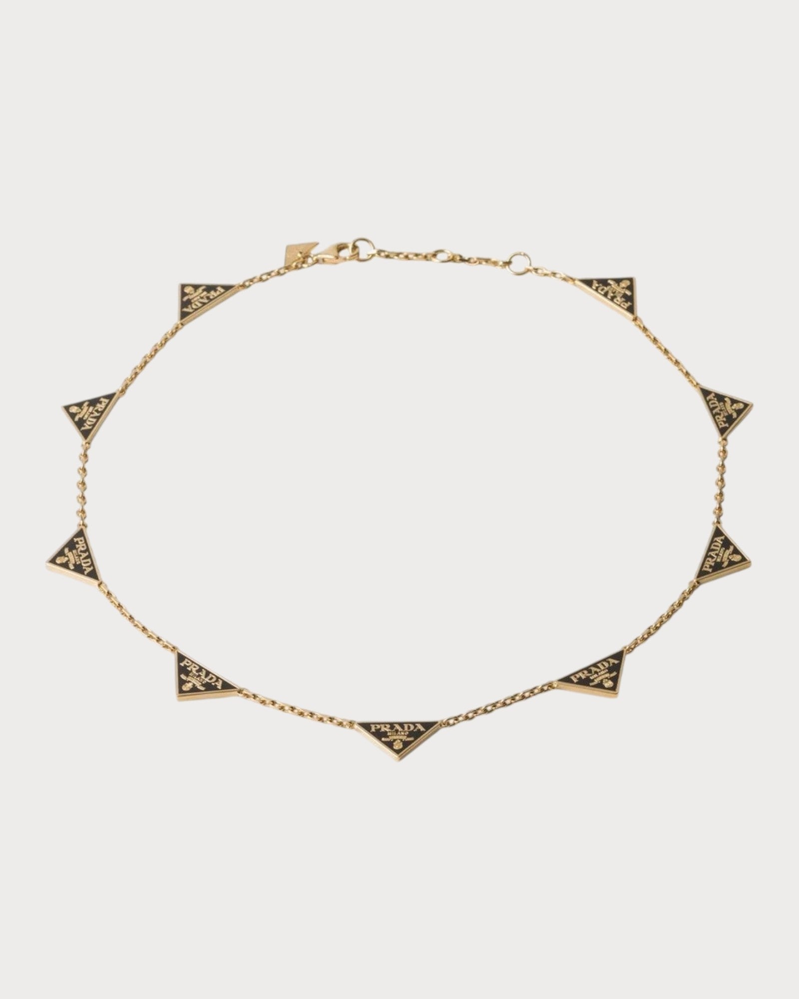 PRADA 1IC081 Enameled Metal Necklace(Gold)