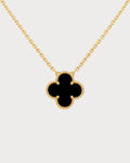 VAN CLEEF & ARPELS Vintage Alhambra Onyx Pendant 18k(Yellow Gold)