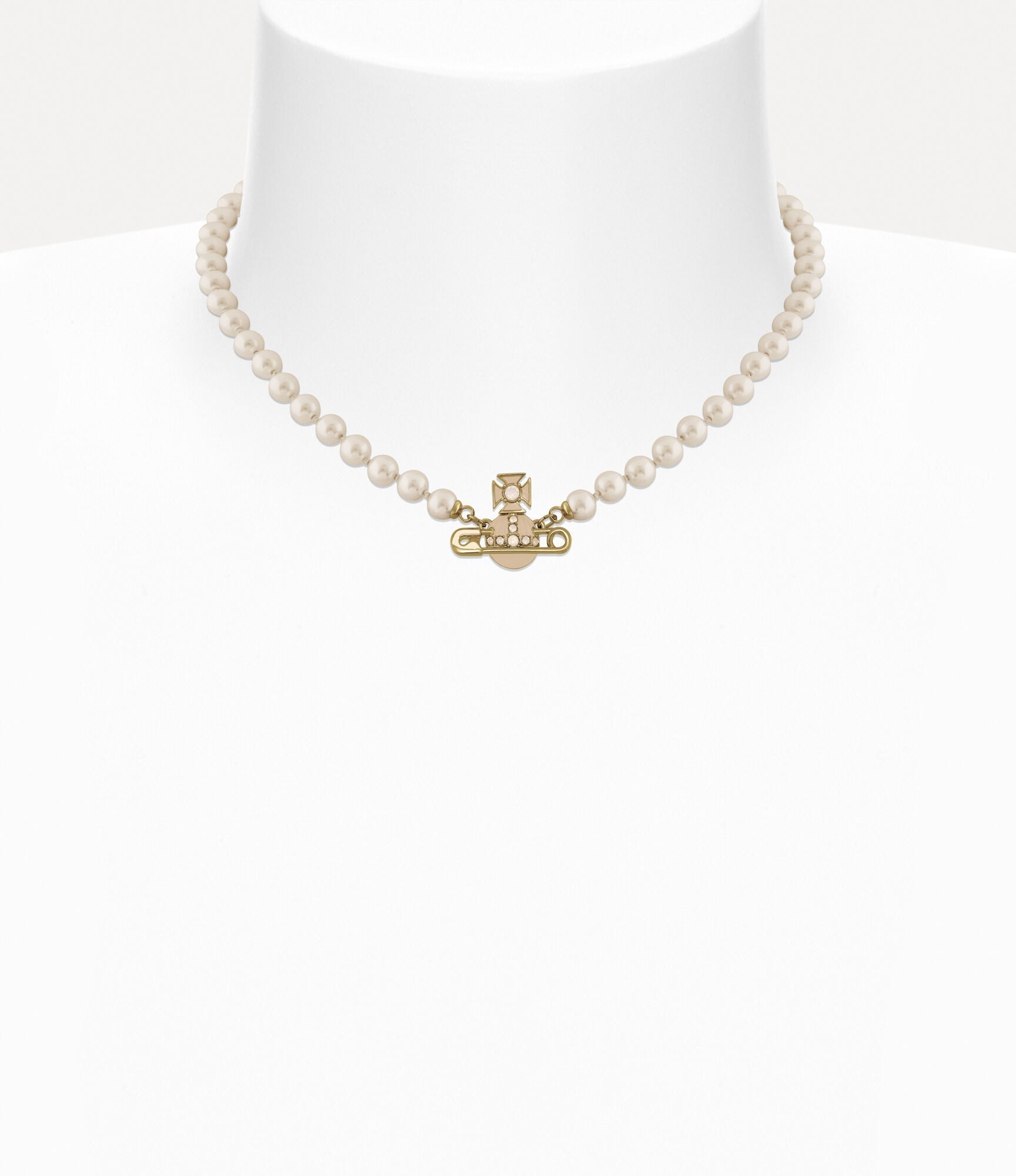 VIVIENNE WESTWOOD Kitty Pearl Necklace Brass(2 Colors)