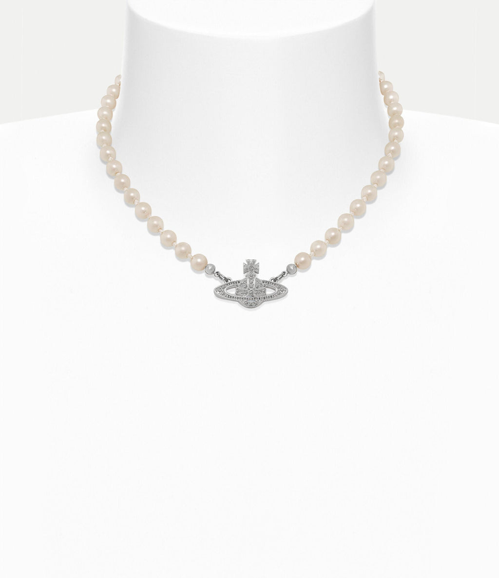 VIVIENNE WESTWOOD Bas Relief Pearl Choker(Mini/Silver)