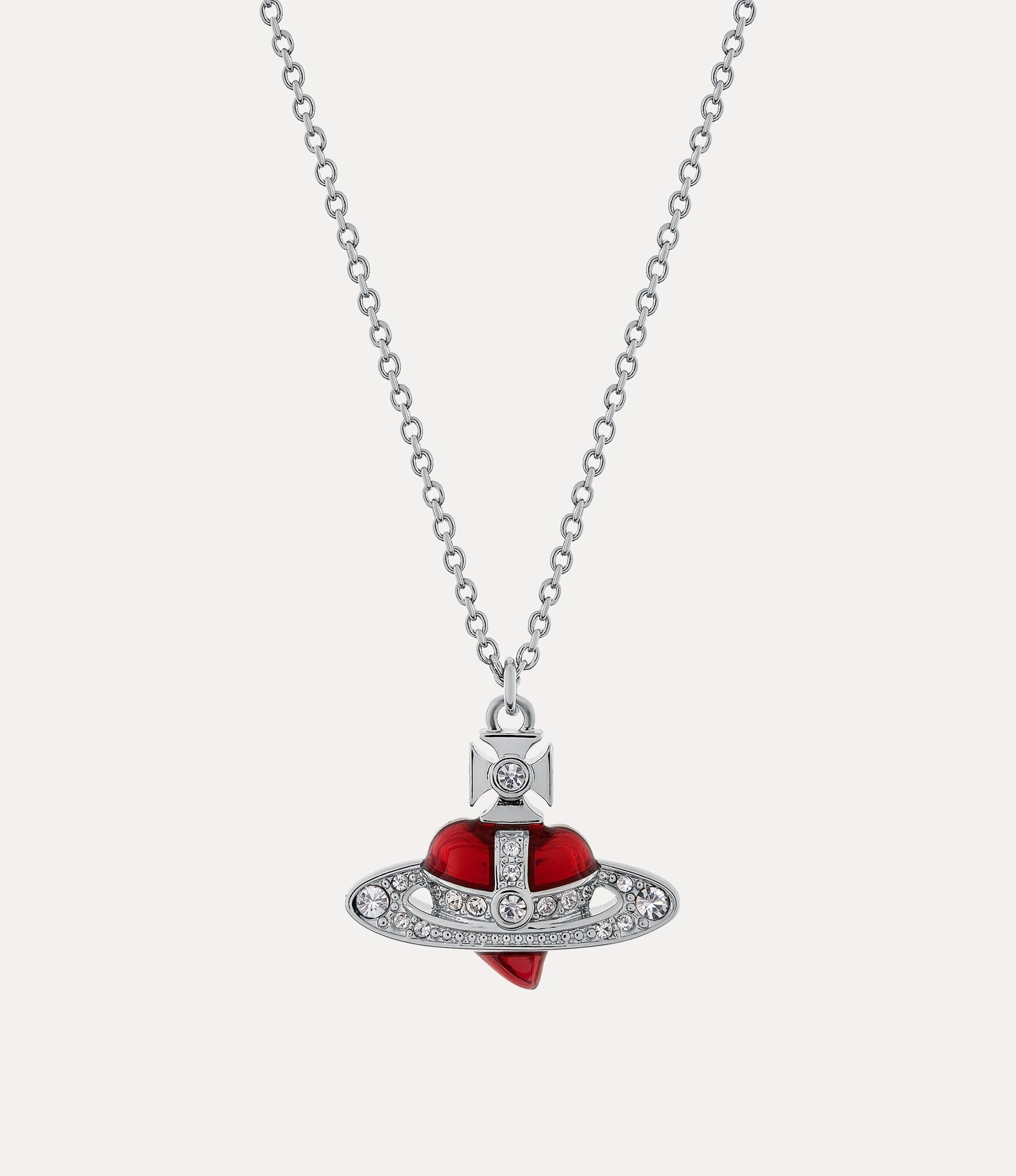 VIVIENNE WESTWOOD New Diamante Heart Pendant Necklace Brass(4 Colors)