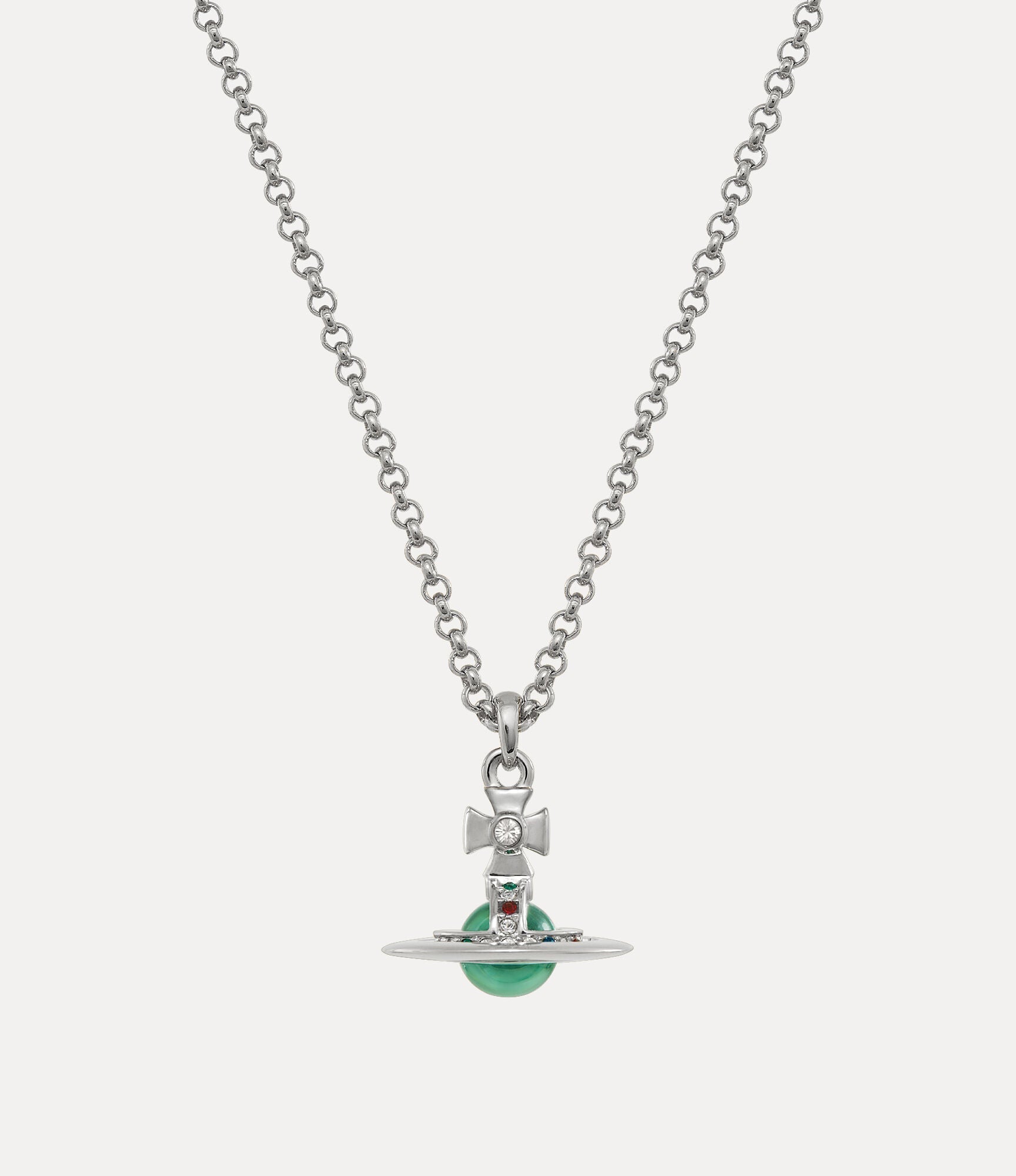 VIVIENNE WESTWOOD New orb pendant Brass(Petite/Silver/Green)
