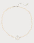 VIVIENNE WESTWOOD Olympia Pearl Brass Necklace(Silver)