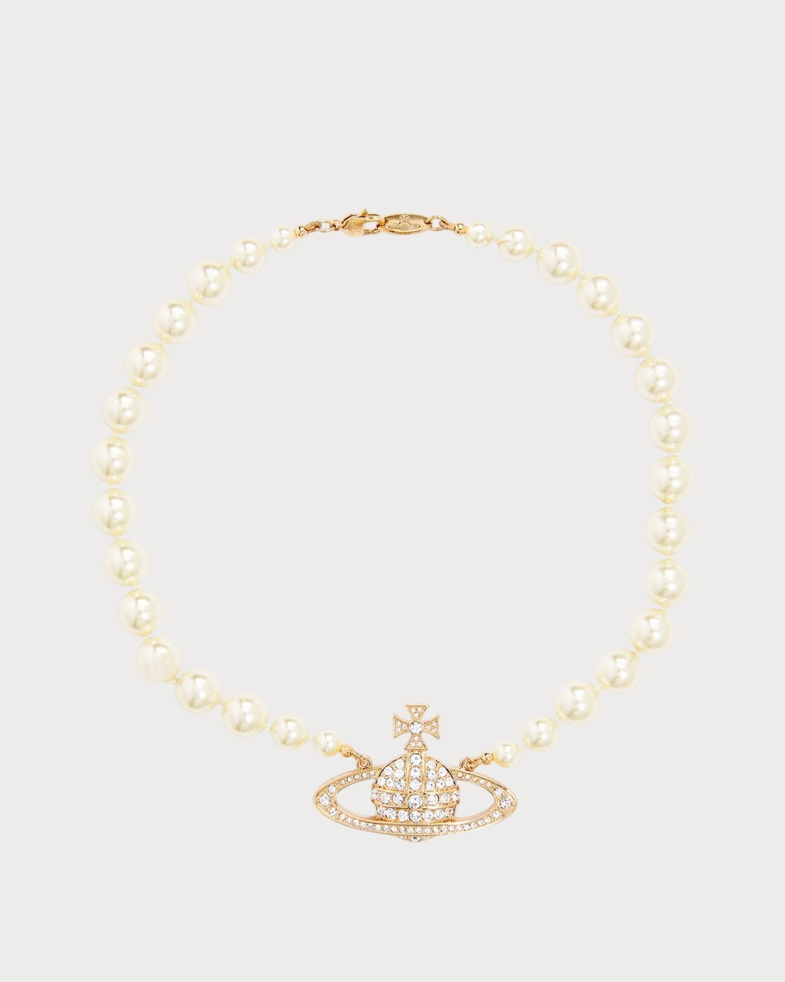 VIVIENNE WESTWOOD One Row Pearl Bas Relief Choker Brass(2 Colors)